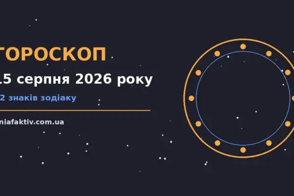 Гороскоп на 15 серпня 2026 року: підказки перед важливим кроком про настрій, справи та гроші
