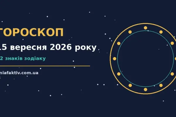 Гороскоп на 15 вересня 2026 року: підказки перед важливим кроком про настрій, справи та гроші