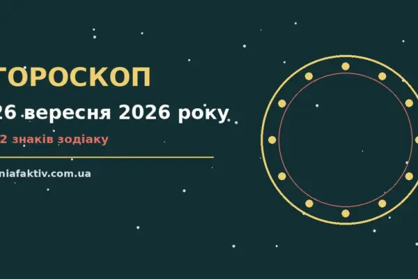 Гороскоп на 26 вересня 2026 року: підказки перед важливим кроком про настрій, справи та гроші